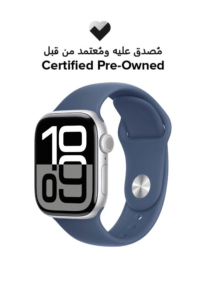 Apple Certified Pre Owned - Watch Series 10 GPS 42mm Silver Aluminium Case With Denim Sport Band - Image 1