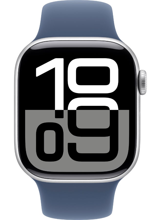 Apple Certified Pre Owned - Watch Series 10 GPS 42mm Silver Aluminium Case With Denim Sport Band - Image 2