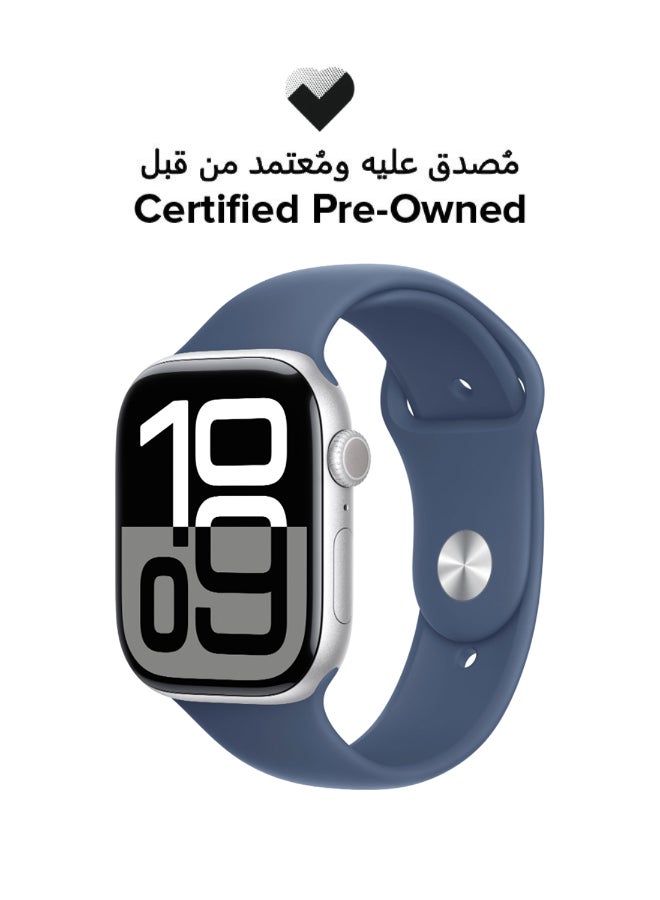 Apple Certified Pre Owned - Watch Series 10 GPS 46mm Silver Aluminium Case With Denim Sport Band - Image 1