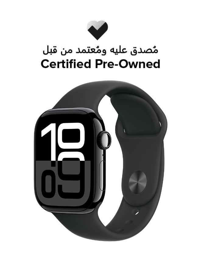 Apple Certified Pre Owned - Watch Series 10 GPS 42mm Jet Black Aluminium Case With Black Sport Band - Image 1