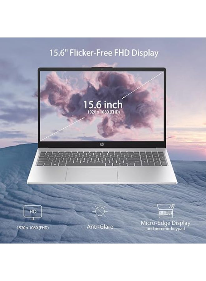 HP 15 (Upgraded Version) Laptop With 15.6-Inch Display, Core i5-1335U Processor/16GB RAM/1TB SSD/Intel Iris XE Graphics/Windows 11 Home With 128GB external drive +Type-C to USB Hub English/Arabic silver - Image 3