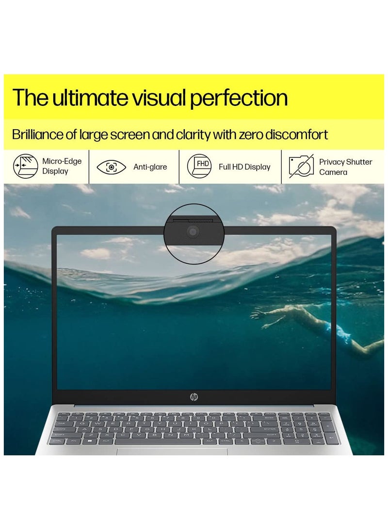 HP 2023 Newest 15s Series 15.6" Notebook, FHD (1920 x 1080), Intel Core i7-1355U Deca-core i5, 16 GB DDR4 RAM, 512GB NVME SSD, Thin & Light, Windows 11 With 128GB external drive +Type-C to USB Hub English silver - Image 3