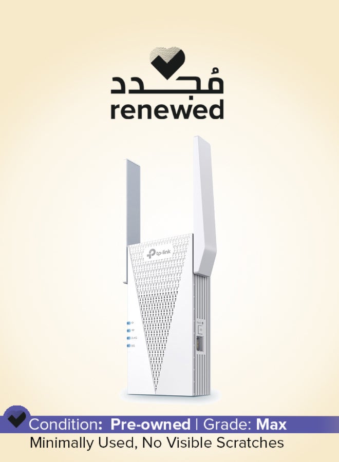 TP-LINK Renewed - RE715X Range Extender, Dual-Band, Wi-Fi 6, Speed Up to 3.00 Gbps, Coverage Up to 30 m2, Up to 32 Users | white - Image 1