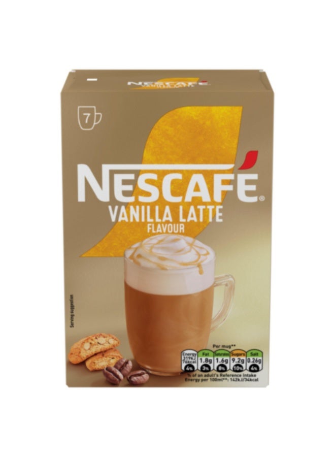 نسكافيه Vanilla Latte Flavour Instant Coffee Sachet 129.5grams Pack of 7 - Image 2