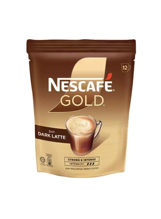 Nescafe Gold 3 in 1 Dark Latte 408grams Pack of 12