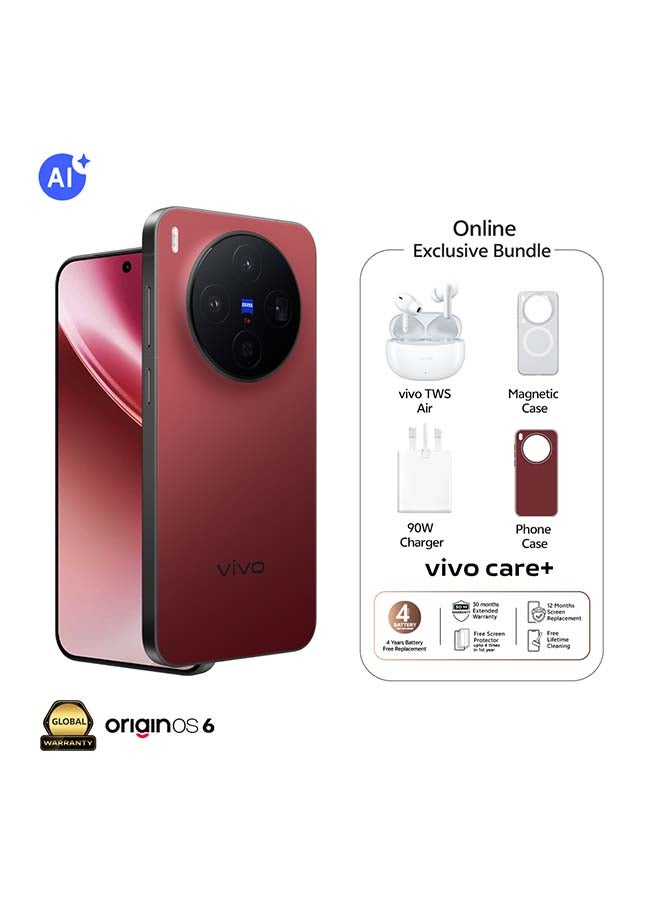 فيفو X300 5G Dual SIM  Summit Red 12GB RAM 256GB With Exclusive  Magnetic Phone Case And 24 Months Warranty + 1 Year Screen Replacement - Middle East Version - Image 1