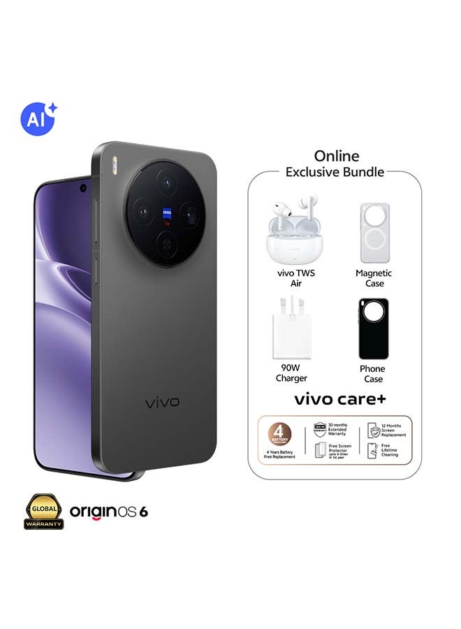 فيفو X300 5G Dual SIM Phantom Black 12GB RAM 256GB With Exclusive Magnetic Phone Case And 24 Months Warranty + 1 Year Screen Replacement - Middle East Version - Image 1