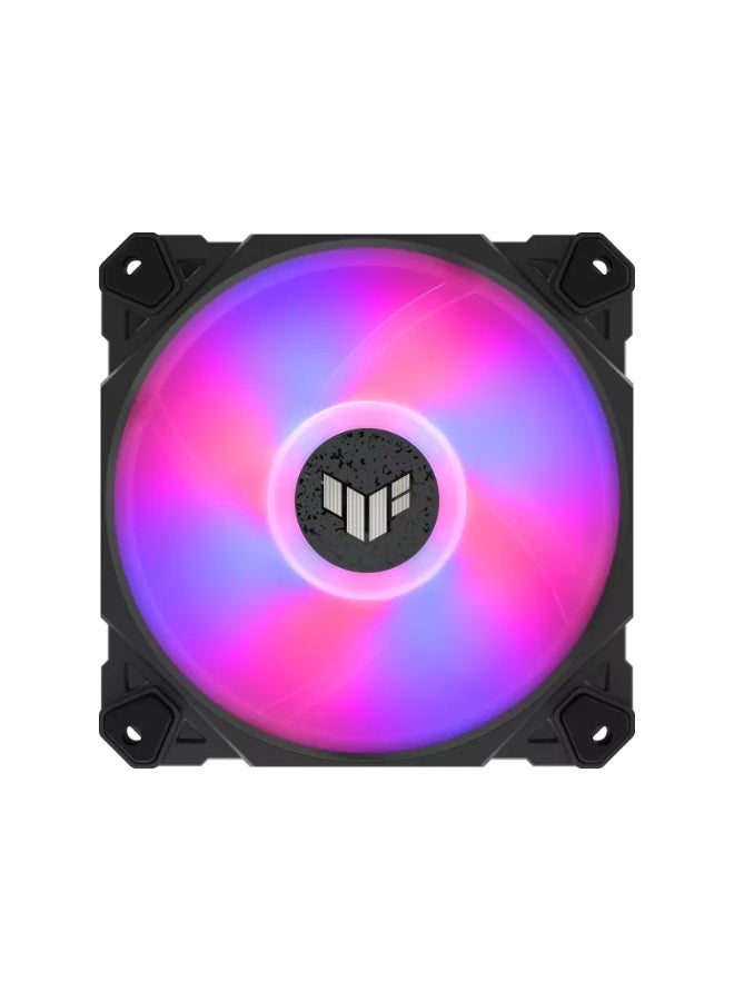 ASUS TUF Gaming TF120 ARGB 120mm Case Fan, 1900 RPM, 76 CFM, 29 dB, Fluid Dynamic Bearing, Aura Sync RGB Lighting, 250,000 hr Lifespan, 4-Pin PWM Control, Black (Single Pack) | 90DA0030-B09000 - Image 4