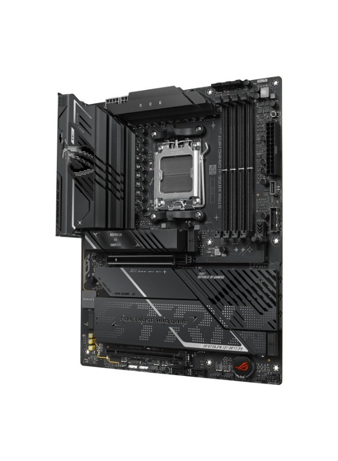 أسوس ROG Strix X870E-H Gaming WiFi7 AMD AM5 Motherboard, DDR5 8000+ MHz Support, PCIe 5.0 x16 & 4 M.2 Slots (2 PCIe 5.0), USB4 40Gbps, WiFi 7 & 5Gb LAN, Advanced VRM 16+2+1 Power Stages, ATX Gaming & Overclocking Motherboard | 90MB1M90-M0EAY0 black - Image 3