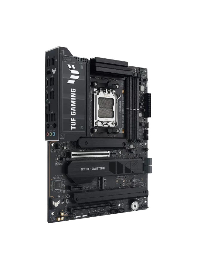 أسوس TUF GAMING X870E-PLUS WIFI7 ATX AM5 Motherboard, AMD X870E Chipset, 4x DDR5 Slots up to 256GB (OC 8000+ MT/s), PCIe 5.0 x16 + PCIe 4.0 x16, 4x M.2 Slots + 4x SATA 6Gb/s, WiFi 7 & Bluetooth 5.4, USB4 40Gbps + USB 20Gbps Type-C, 2.5Gb LAN, Durable VRM & TUF Components, ATX Form Factor | 90MB1M70-M0EAY0 black - Image 4