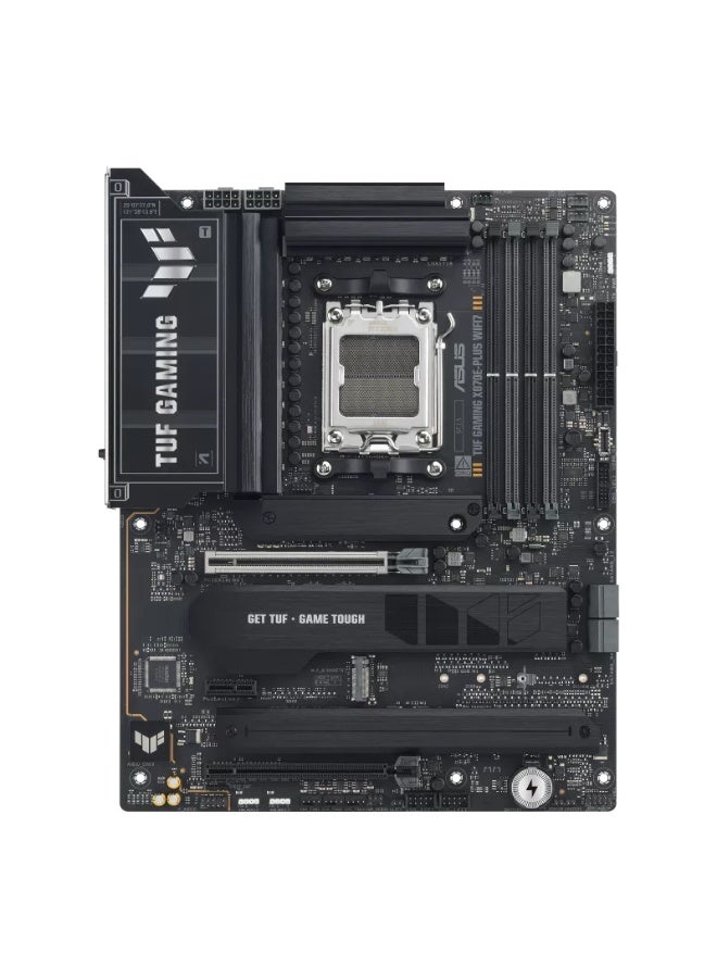 أسوس TUF GAMING X870E-PLUS WIFI7 ATX AM5 Motherboard, AMD X870E Chipset, 4x DDR5 Slots up to 256GB (OC 8000+ MT/s), PCIe 5.0 x16 + PCIe 4.0 x16, 4x M.2 Slots + 4x SATA 6Gb/s, WiFi 7 & Bluetooth 5.4, USB4 40Gbps + USB 20Gbps Type-C, 2.5Gb LAN, Durable VRM & TUF Components, ATX Form Factor | 90MB1M70-M0EAY0 black - Image 3