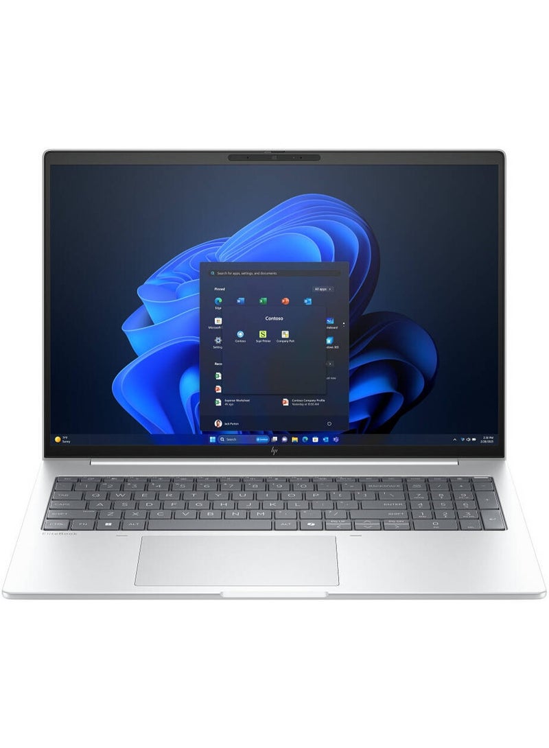 HP EliteBook 8 G1i Notebook AI Laptop With 16-Inch WUXGA IPS Display, Intel Core Ultra 7 255U Processor/16GB RAM/512GB SSD/Intel Arc Graphics/Windows 11 Pro English Glacier Silver Aluminium - Image 1