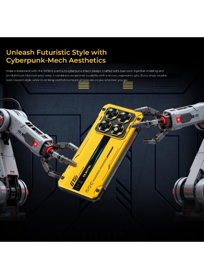 أوكيتل هاتف WP60 5G المتين بشاشة 7.2 بوصة HD+ وبطارية كبيرة 10,000mAh وكاميرا 108MP بنظام أندرويد 15 (16GB+512GB NFC) - فضي - Image 4