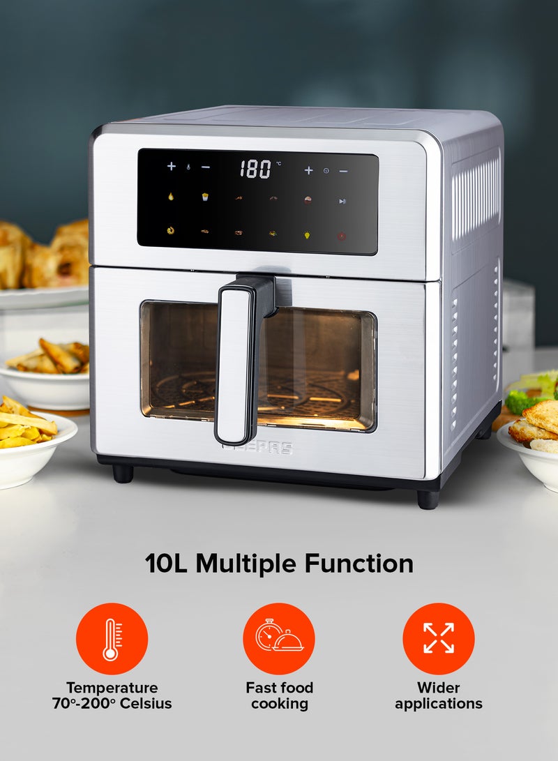 Geepas 10L Digital Air Fryer, Double Heating, 10 Preset Modes, Touch Control – GAF37546 10 L 2150 W GAF37546 grey - Image 5