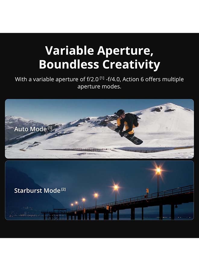 dji Osmo Action 6 Standard Combo, Action Camera With 1/1.1″ Square Sensor, Variable Aperture of f/2.0–f/4.0, Cold-Resistant, 4hrs Battery, Action Camera 4K Ideal for Quick Capture of Exciting Moments - Image 2