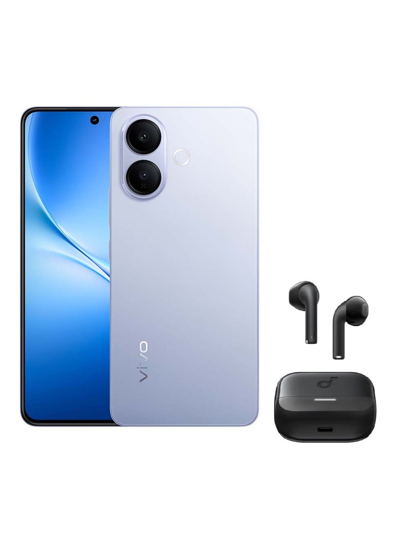 vivo V60 Lite AI 5G Dual SIM Titanium Blue 12GB RAM 256GB Middle East Version with Free gift Anker SoundCore K20i Black - Image 1
