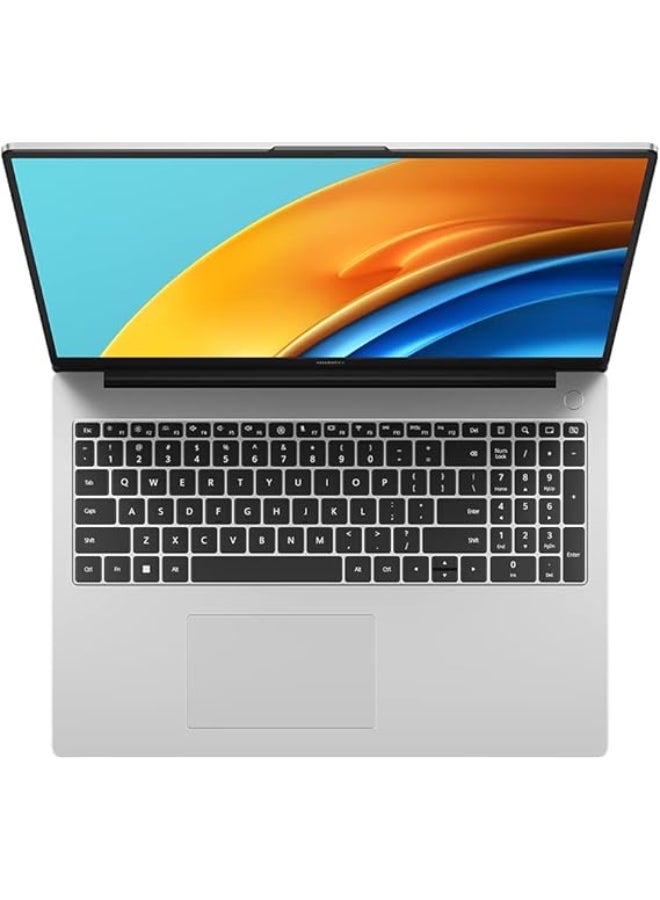 هواوي MateBook D16 (Upgraded Version) Laptop With 16 Inch Full HD (1920X1080) Display, Intel Core i5-12450H Processor/8GB RAM DDR5/512GB SSD/Windows 11 Pro+Dicota Mouse+Dicota Bag+Dicota USB-C English/Arabic Mystic Silver - Image 4