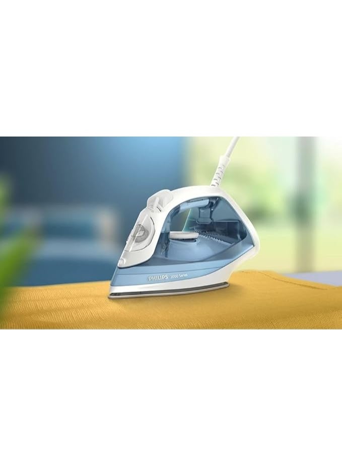 فيليبس مكواة بخار من سلسلة 2000، قاعدة غير لاصقة، 4 إعدادات للبخار، خزان ماء سعة 250 مل، 2000 واط، لون أزرق بحري 250 مل 2000 واط DST2010/20 أزرق 250 ml 2000 W DST2010/20 DST2010/20 - Image 2