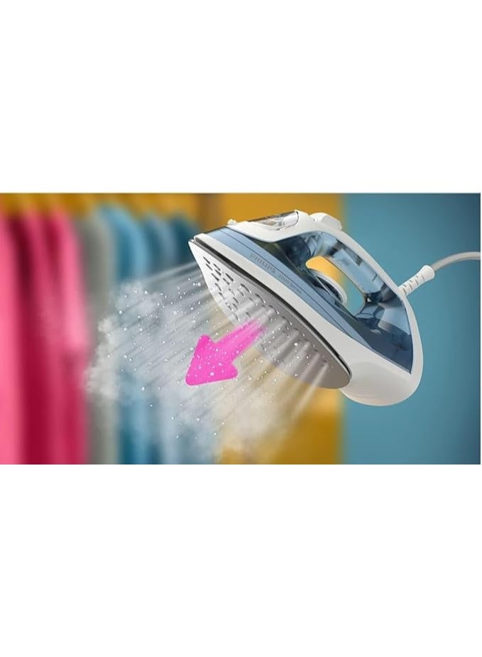 فيليبس مكواة بخار من سلسلة 2000، قاعدة غير لاصقة، 4 إعدادات للبخار، خزان ماء سعة 250 مل، 2000 واط، لون أزرق بحري 250 مل 2000 واط DST2010/20 أزرق 250 ml 2000 W DST2010/20 DST2010/20 - Image 3