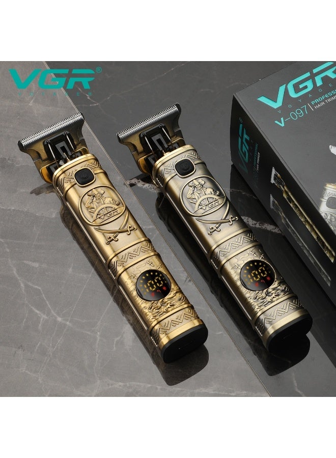 في جي آر مقص شعر كهربائي للرجال V-097، ماكينة حلاقة احترافية قابلة لإعادة الشحن بشفرات من الفولاذ المقاوم للصدأ، محرك قوي، استخدام سلكي ولاسلكي، مثالي لتشذيب اللحية والشعر والرقبة - Image 3