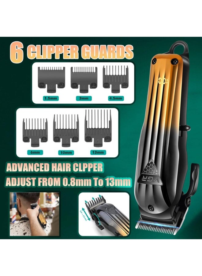 في جي آر مقص شعر كهربائي للرجال موديل V-644، ماكينة حلاقة احترافية قابلة للشحن بشفرات من الفولاذ المقاوم للصدأ، محرك قوي، استخدام سلكي ولاسلكي، مثالي لتشذيب اللحية والشعر والجسم - Image 5