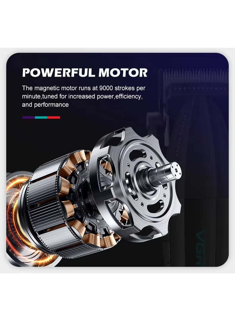 VGR Men’s Hair Trimmer Model V-003, Professional Rechargeable Electric Shaver with Stainless Steel Blades, Powerful Motor, Corded and Cordless Use, Perfect for Beard and Hair Grooming. - Image 3