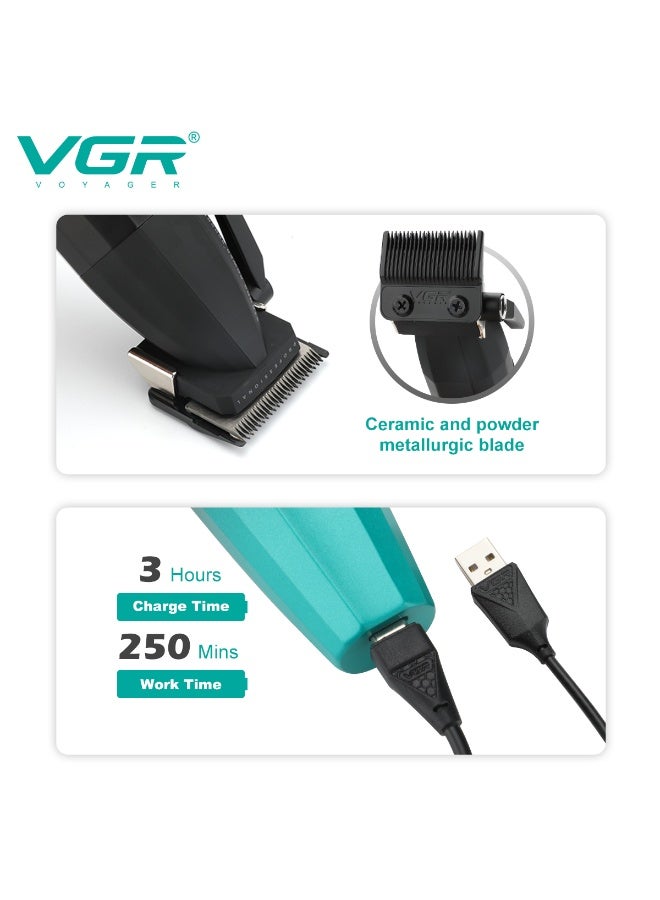 VGR Men’s Hair Trimmer Model V-003, Professional Rechargeable Electric Shaver with Stainless Steel Blades, Powerful Motor, Corded and Cordless Use, Perfect for Beard and Hair Grooming. - Image 5
