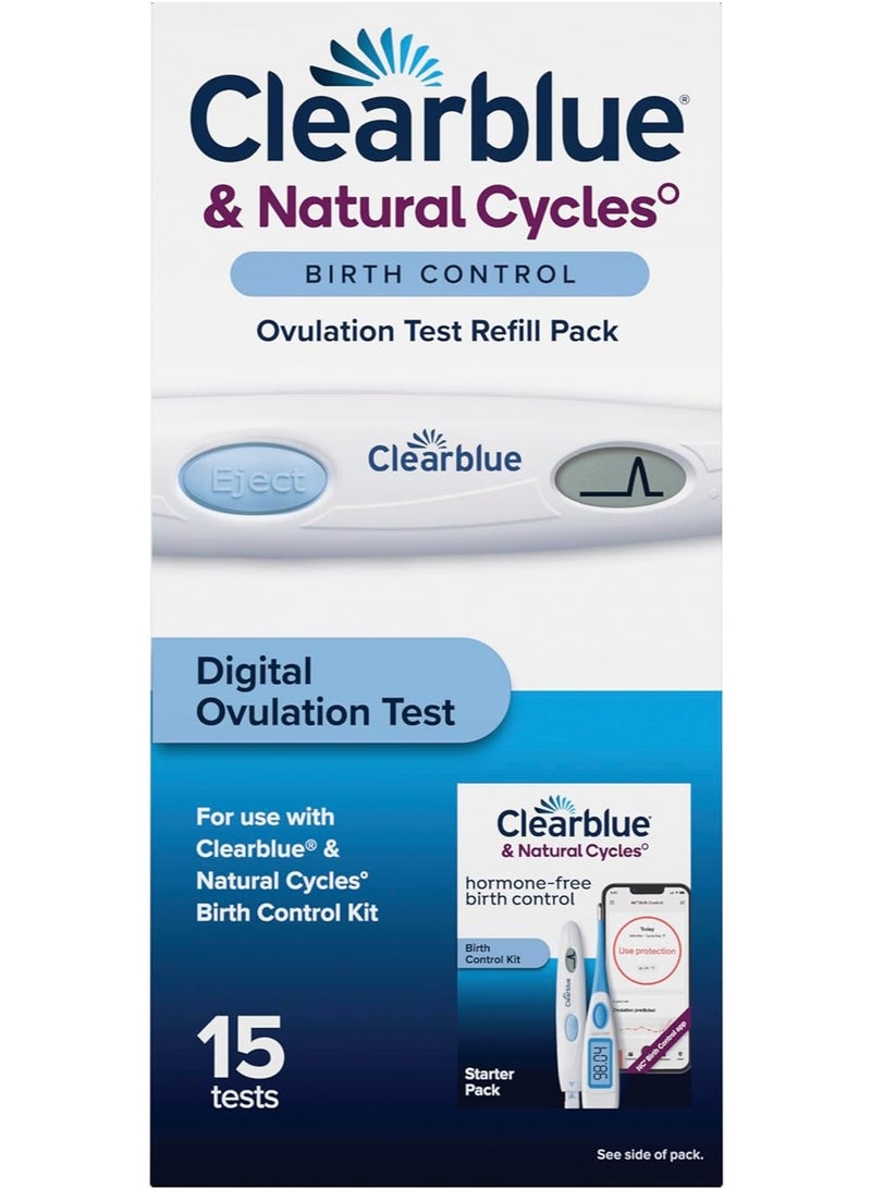 Clearblue & Natural Cycles Birth Control Ovulation Test Refill Pack, 15ct - Image 1