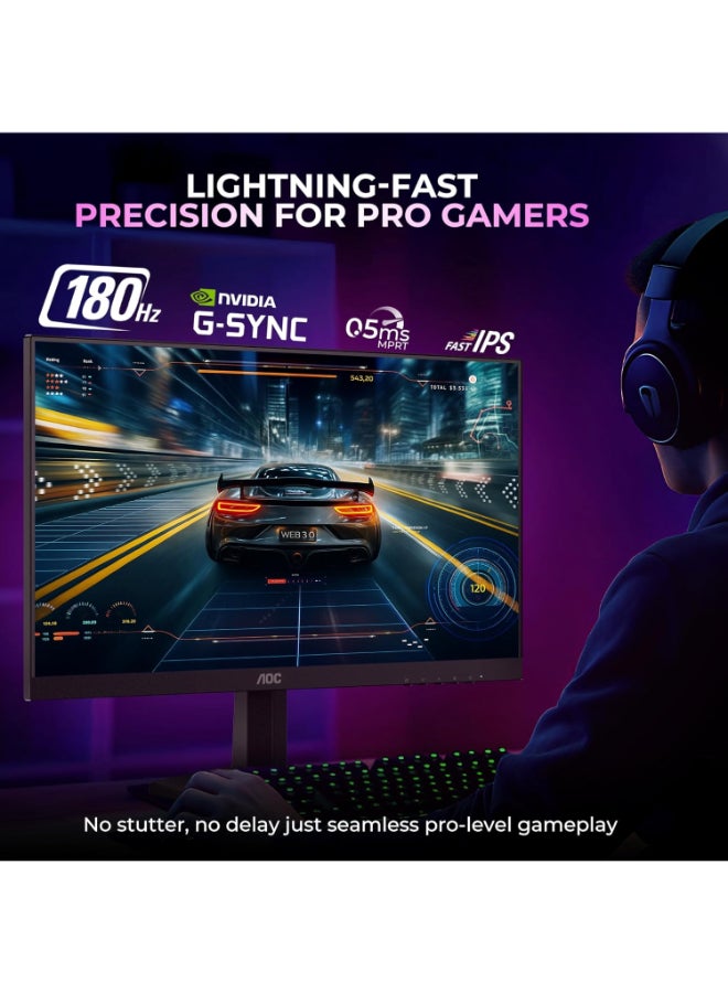 اي او سي شاشة ألعاب 27 بوصة 2K QHD 2560x1440 – IPS سريع | معدل تحديث 180 هرتز | استجابة 0.5 مللي ثانية | متوافقة مع G-Sync، HDR10 | تحكم في الظلال | خالية من الوميض | وضع الأزرق المنخفض Q27G40E - Image 3