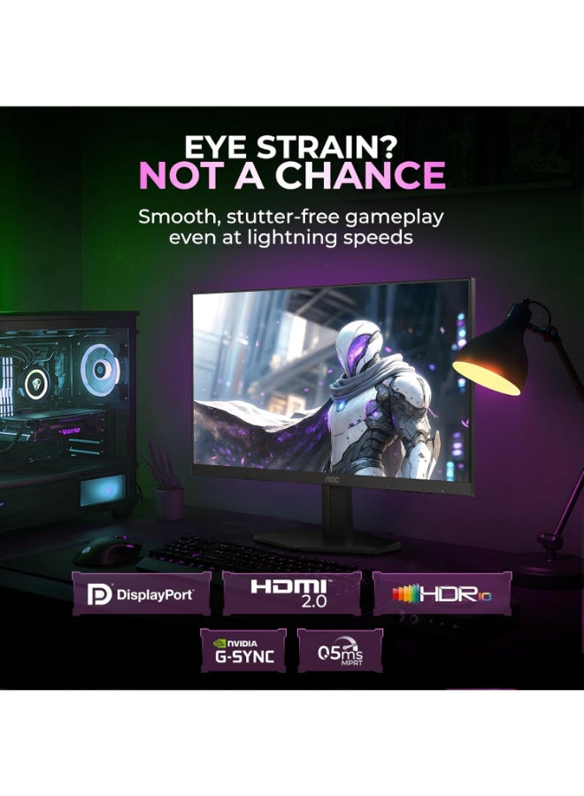 اي او سي شاشة ألعاب 27 بوصة 2K QHD 2560x1440 – IPS سريع | معدل تحديث 180 هرتز | استجابة 0.5 مللي ثانية | متوافقة مع G-Sync، HDR10 | تحكم في الظلال | خالية من الوميض | وضع الأزرق المنخفض Q27G40E - Image 4