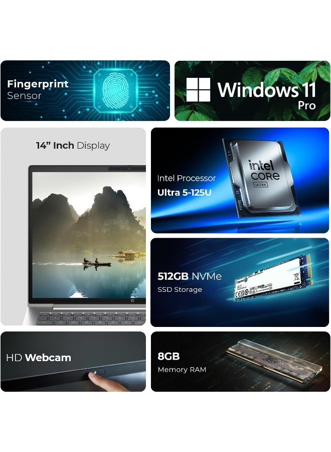 HP ProBook 440 G11 14" Laptop, Intel Ultra 5-125U, 16GB DDR5 RAM, 1TB SSD, Win11 Pro (Includes 1st Wave Laptop Stand + Wireless Mouse + Antivirus + Mouse Pad English Silver - Image 3