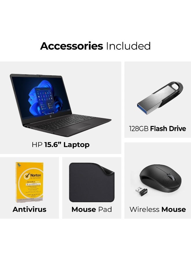 HP Laptop, core i3-1315U 13th Generation, 15.6" FHD Display, 16GB RAM, 1TB SSD, Windows 11 Pro, Webcam, Wi-Fi (Includes 128GB Flash Drive + Wireless Mouse + Antivirus + 1st Wave Mouse Pad) - 250 G9 English Silver - Image 2