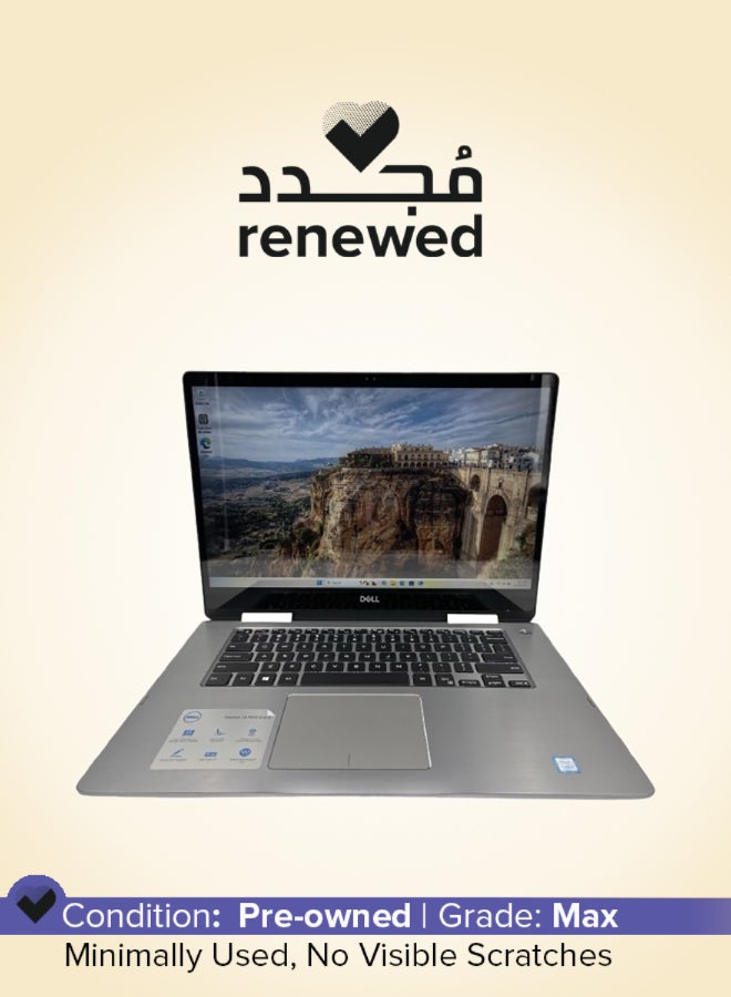 DELL Renewed - Inspiron 7570 2 in 1 Laptop With 15.6-Inch X360 Touch Screen Display,Core i7-8550U/Quad Core/8th Gen/16GB RAM/512GB SSD/4GB Graphics MX130/Windows 11 Silver - Image 1