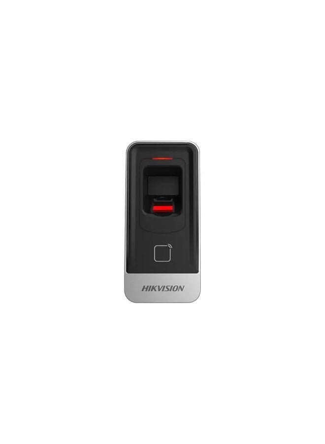 HIKVISION DS-K1201AMF Mifare Fingerprint Tamper-Resistant Card Reader, Multiple Authentication Modes, Black - Image 1