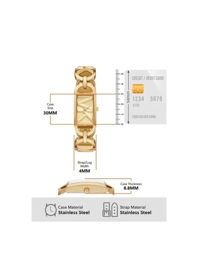 Michael Kors Women's Michael Kors Women’s Gold-Tone Rectangular Stainless Steel Watch – MK7406 - Image 4