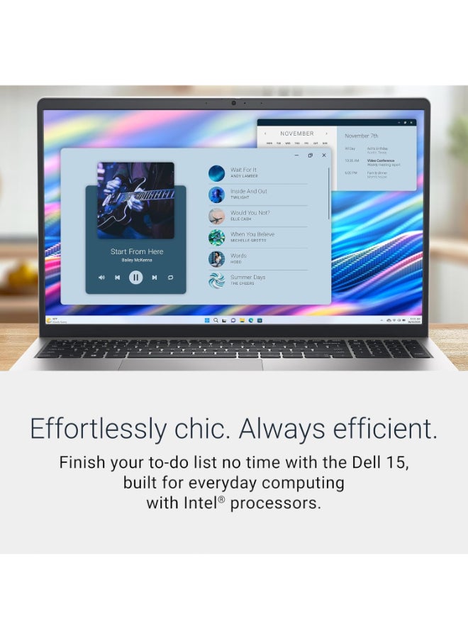 ديل 15 Laptop With 15.6 Inch Full HD (1920x1080) Display 120Hz,Intel Core i5-1334U Processor/8GB DDR4 RAM/512GB SSD/Intel UHD Graphics/Windows 11/ English/Arabic Platinum Silver - Image 4