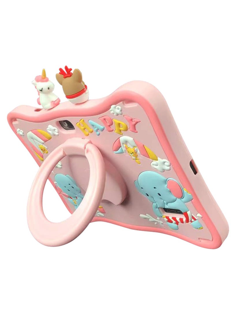 Oteeto TAB 10 Kids Tablet/10.1 Inch IPS/Octa Core 1.8 GHz Processor/6GB RAM + 128GB ROM/5MP Front + 8 MP Rear Camera/Single SIM 4G Network/8000 mAh/Android 13/Includes Sticker, Little Doll 5 pcs - Pink - Image 2