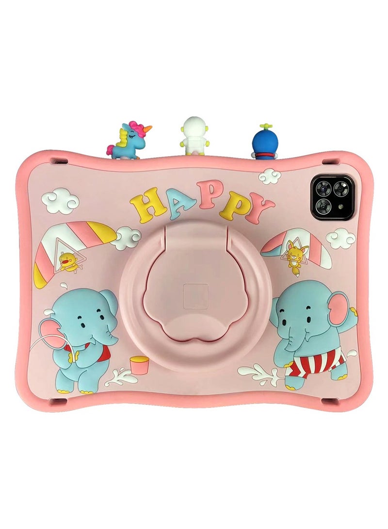 Oteeto TAB 10 Kids Tablet/10.1 Inch IPS/Octa Core 1.8 GHz Processor/6GB RAM + 128GB ROM/5MP Front + 8 MP Rear Camera/Single SIM 4G Network/8000 mAh/Android 13/Includes Sticker, Little Doll 5 pcs - Pink - Image 3