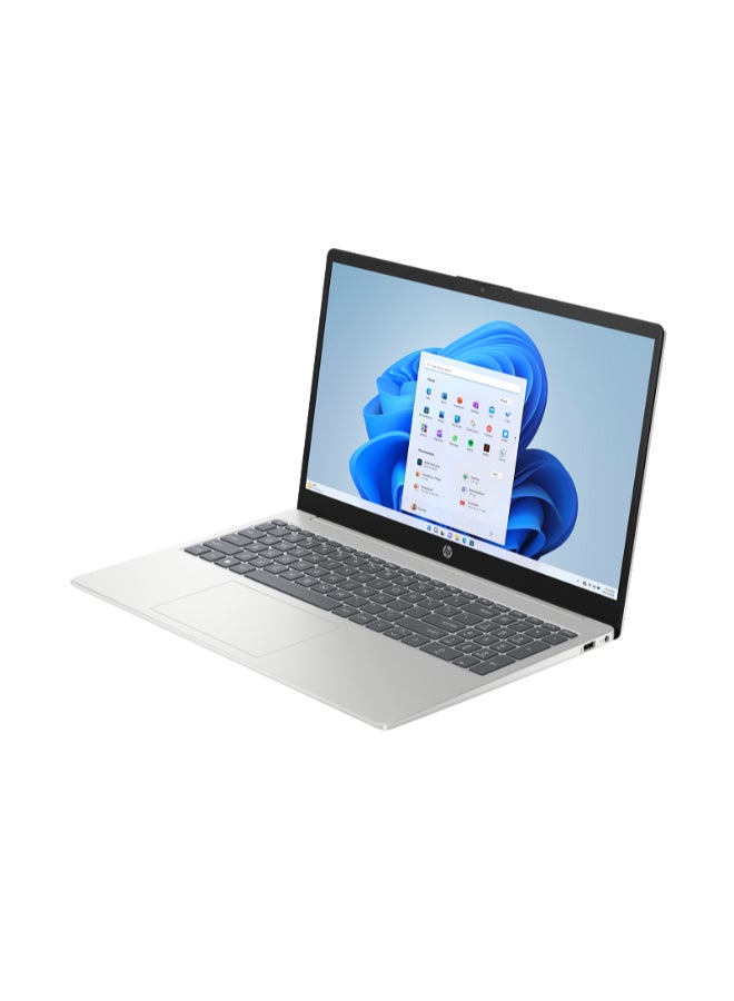 HP 15-fc0013nx Laptop With 15.6 Inch Full HD (1920X1080) Display, AMD Ryzen 7-5825U Processor/16GB RAM DDR4/512GB SSD/AMD Radeon Graphics/Windows 11/ English/Arabic Natural Silver - Image 2