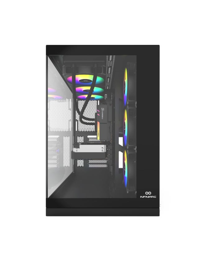 انفني ارك كمبيوتر الألعاب كيوبي برو بمعالج إنتل كور i5-14400F / B760 / 16 جيجابايت رام DDR5 / M.2 16 جيجابايت SSD / 8 جيجابايت Nvidia GeForce RTX 5060 رسومات / تبريد سائل / ويندوز 11 برو - Image 2