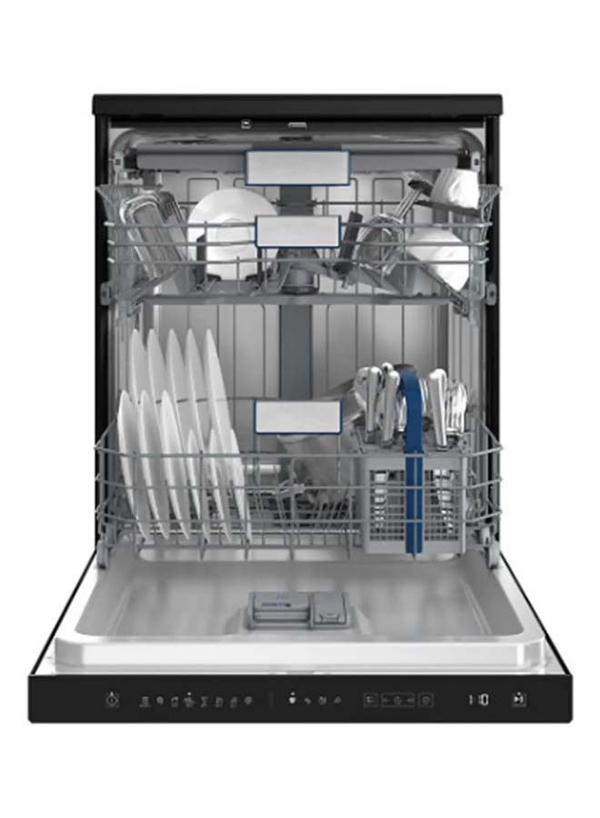 هيتاشي غسالة صحون قائمة بذاتها، 15 إعداد، 8 برامج، تشغيل صامت - نموذج HDF-F158CVGB + 15 عبوة مجانية من Finish Powerball Ultimate Plus (4 أقراص لكل عبوة). - Image 3