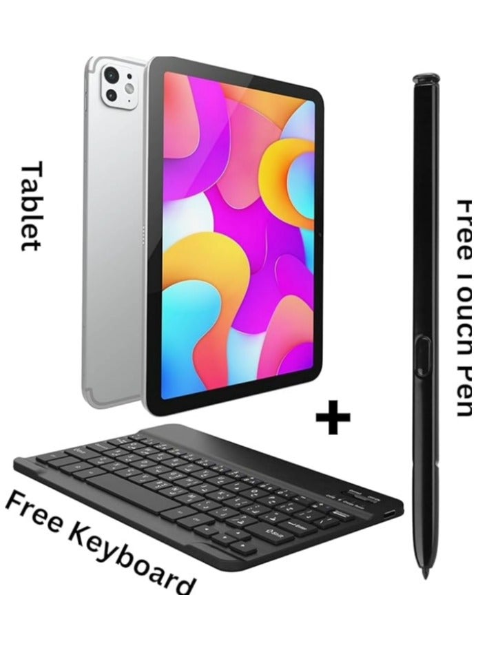 Oteeto Tab 15 Tablet, 10.1-Inch Display, 5G SIM Style Operating System, Octa Core Processor, 5G Dual SIM, Included Flip Cover & Keyboard, 8GB RAM, 512 GB ROM, Android 13, 6000 mAh - Silver - Image 3