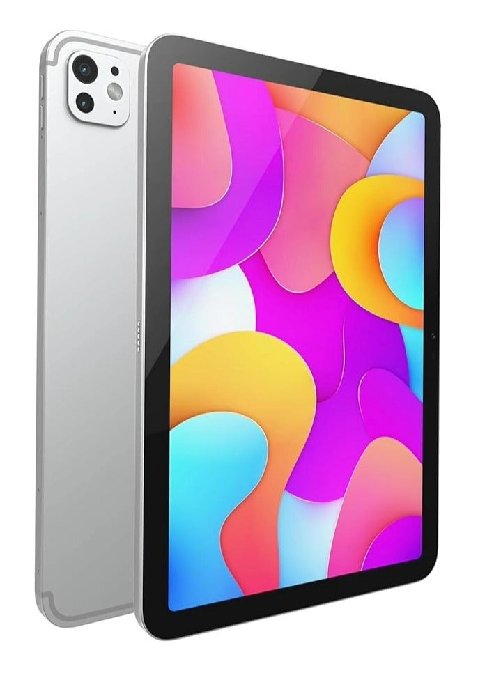 Oteeto Tab 15 Tablet, 10.1-Inch Display, 5G SIM Style Operating System, Octa Core Processor, 5G Dual SIM, Included Flip Cover & Keyboard, 8GB RAM, 512 GB ROM, Android 13, 6000 mAh - Silver - Image 2