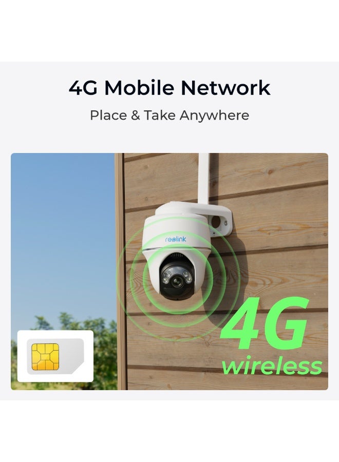 ريولينك Go PT Plus 2K+ 5MP 4G LTE Wireless Security Camera with Reolink Solar Panel, 355° Pan & 140° Tilt, Color Night Vision, AI Detection for Person/Vehicle/Animal, Battery Powered, IP64 Weatherproof - Image 2