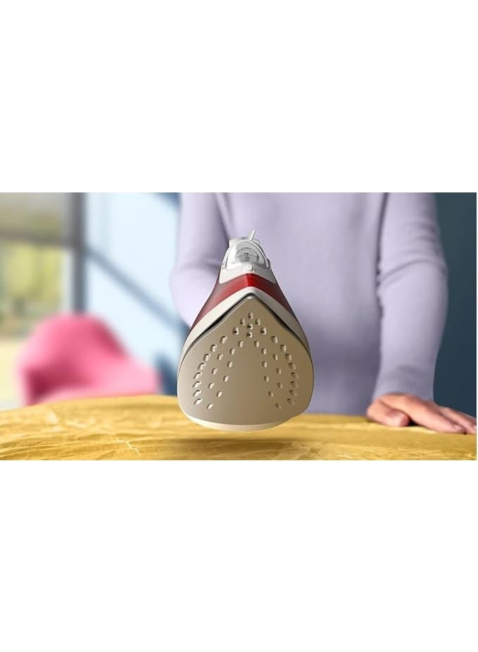 فيليبس مكواة بخار فيليبس 2000 سلسلة، قاعدة غير لاصقة، 4 إعدادات بخار، خزان ماء سعة 250 مل، 2000 واط، أحمر - Image 3