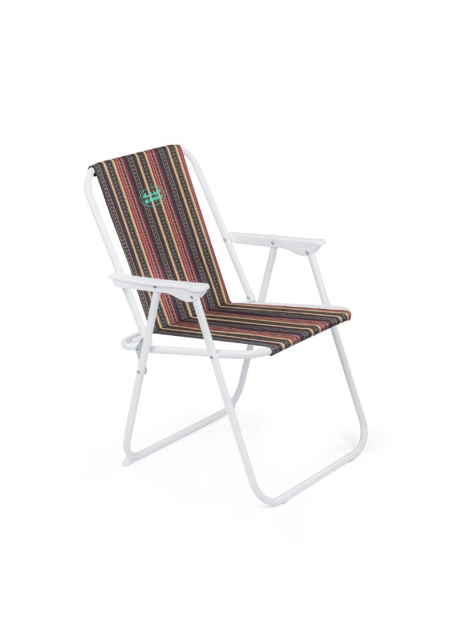 الرماية كرسي تخييم قابل للطي | كرسي خارجي محمول بخطوط متعددة الألوان، إطار فولاذي، سعة تحميل 100 كجم، لا يتطلب تجميع - Image 3