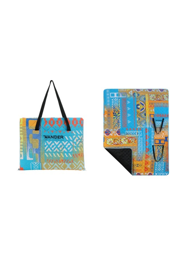 الرماية حقيبة حصيرة النزهة القابلة للتحويل من وندر | بطانية خارجية قابلة للطي 2 في 1 وحقيبة حمل، قاع أكسفورد مقاوم للماء، متعددة الألوان – 200x150 سم - Image 4