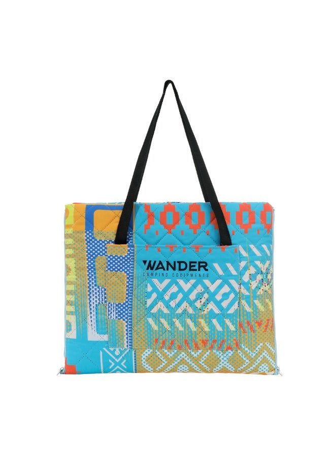 الرماية حقيبة حصيرة النزهة القابلة للتحويل من وندر | بطانية خارجية قابلة للطي 2 في 1 وحقيبة حمل، قاع أكسفورد مقاوم للماء، متعددة الألوان – 200x150 سم - Image 1