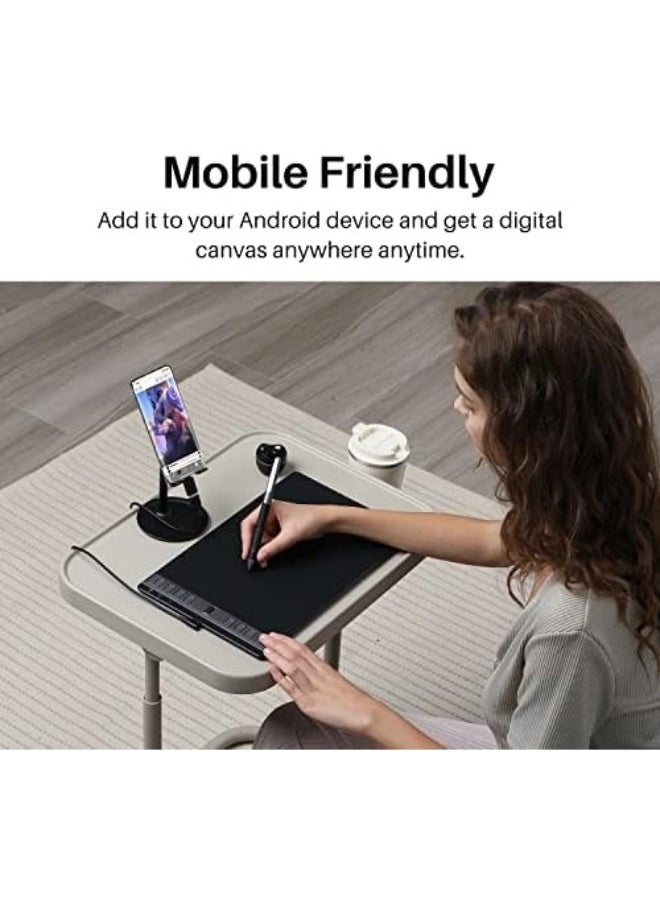 HUION Inspiroy 2 Large Drawing Tablet 10x6 Inch with Scroll Wheel and 3-Set 8 Customizable Keys, Battery-Free Stylus with 8192 Pressure Levels Black - Image 4