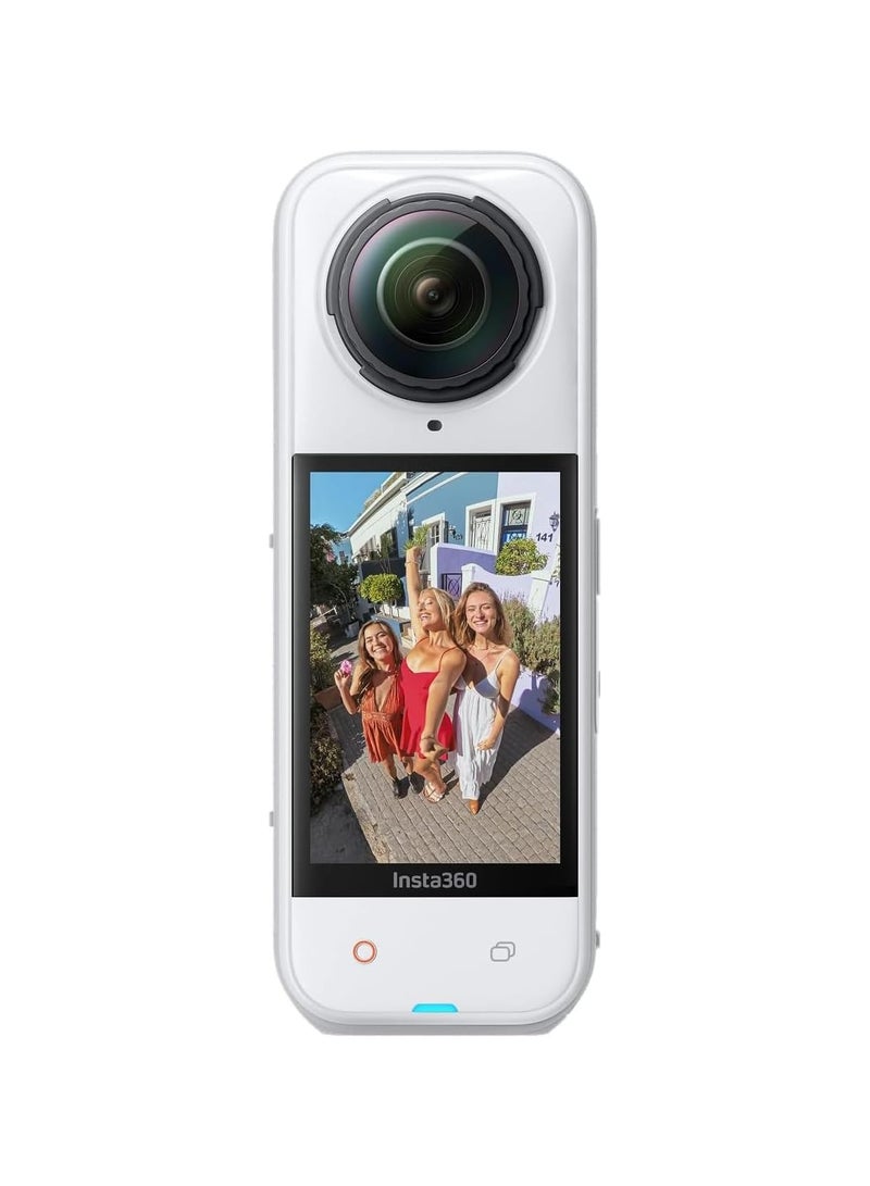 Insta360 X5 Stand Alone | 15M Waterproof 8K 360 Action Camera, Dual 1/1.28" Sensor, Low Light Capture, Wind Guard, Replaceable Lens, 185 Mins Battery Life, AI Editing, Auto Stabilization - Satin White - Image 1